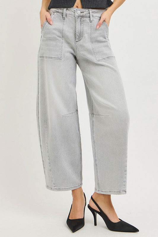RISEN Slouchy Cropped Barrel Jeans - Bitsy Gypsy Boutique