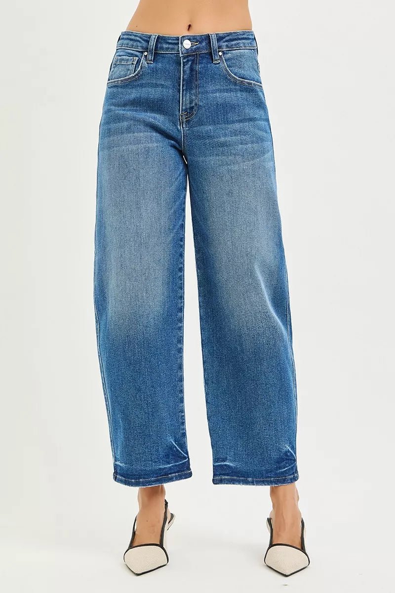 RISEN Slouchy Cropped Barrel Jeans - Bitsy Gypsy Boutique