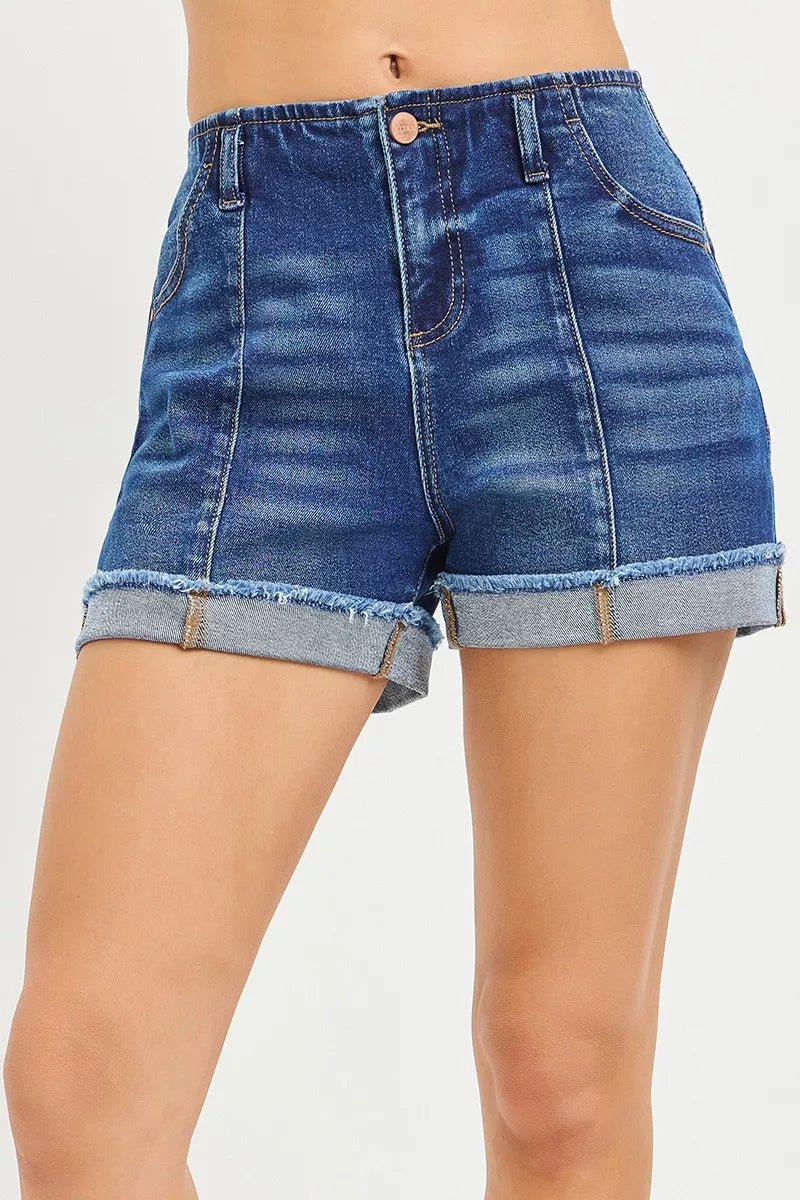 RISEN Slouchy Cuffed Denim Shorts - Bitsy Gypsy Boutique