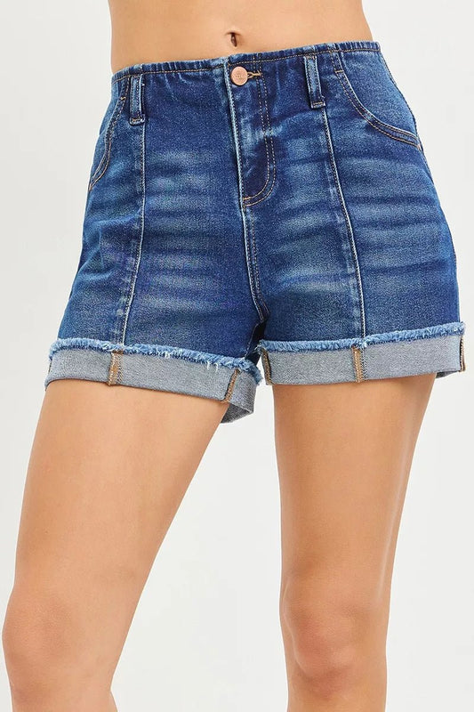 RISEN Slouchy Cuffed Denim Shorts - Bitsy Gypsy Boutique