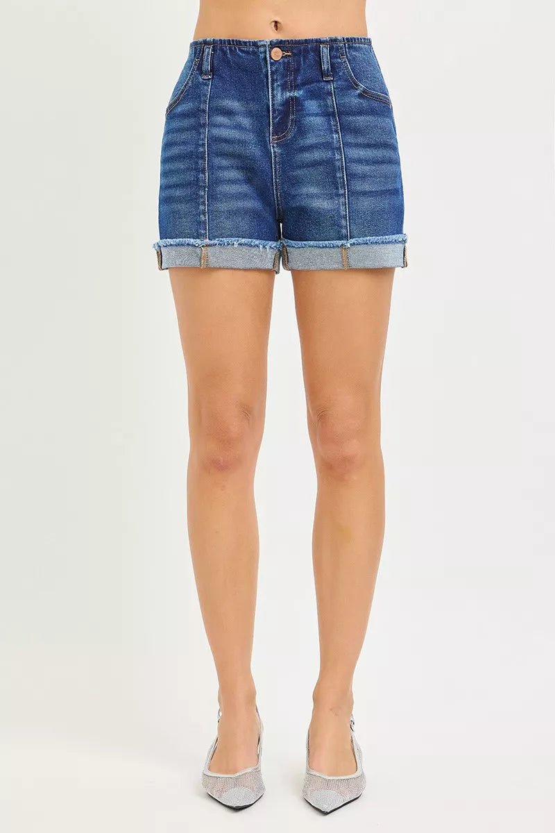 RISEN Slouchy Cuffed Denim Shorts - Bitsy Gypsy Boutique