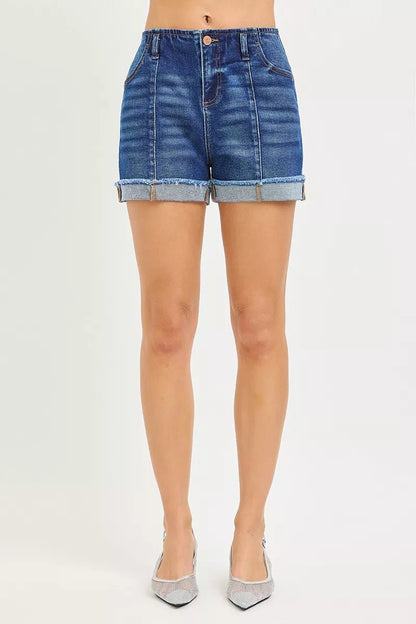 RISEN Slouchy Cuffed Denim Shorts - Bitsy Gypsy Boutique