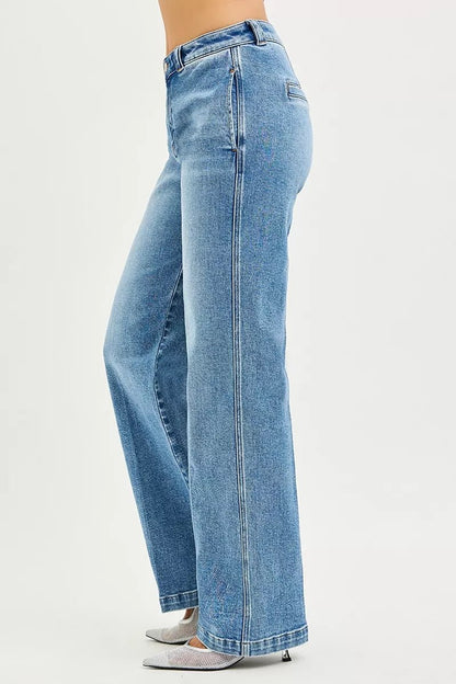 RISEN Slouchy Straight Jeans - Bitsy Gypsy Boutique