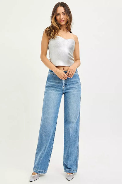 RISEN Slouchy Straight Jeans - Bitsy Gypsy Boutique