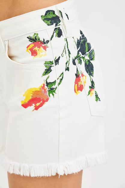 RISEN Tummy Control High Rise Flower Printed Shorts - Bitsy Gypsy Boutique