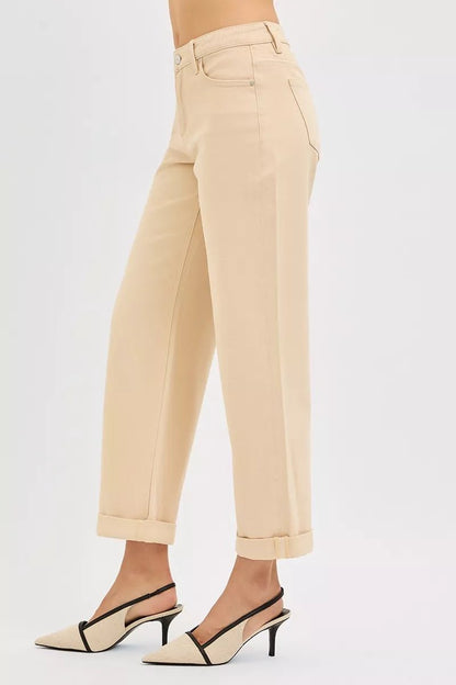 RISEN Tummy Control Mid Rise Ankle Barrel Relaxed Baggy - Bitsy Gypsy Boutique