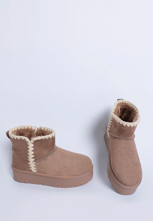 Rochas Scalloped Detail Snow Boots - Bitsy Gypsy Boutique