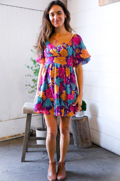 Rosewood Romance Banded Surplice Dress - Bitsy Gypsy Boutique