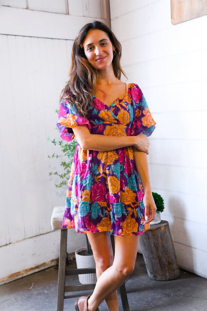 Rosewood Romance Banded Surplice Dress - Bitsy Gypsy Boutique