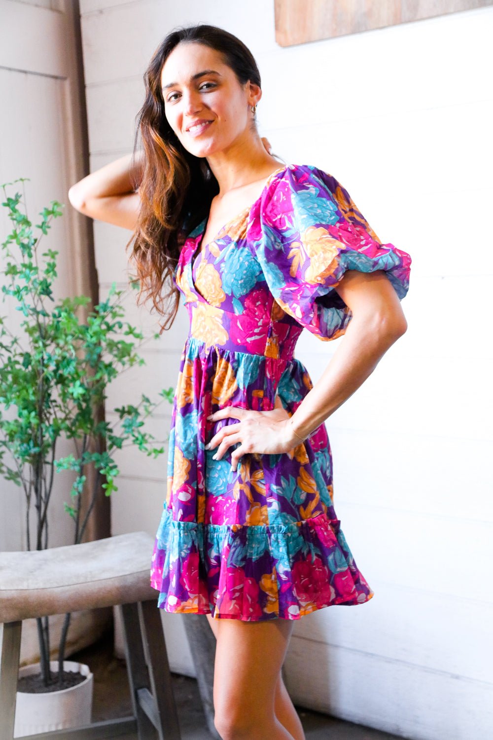 Rosewood Romance Banded Surplice Dress - Bitsy Gypsy Boutique