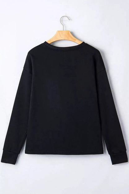 Round Neck Ghost Print Regular Fit Graphic Long Sleeve T-Shirt - Bitsy Gypsy Boutique