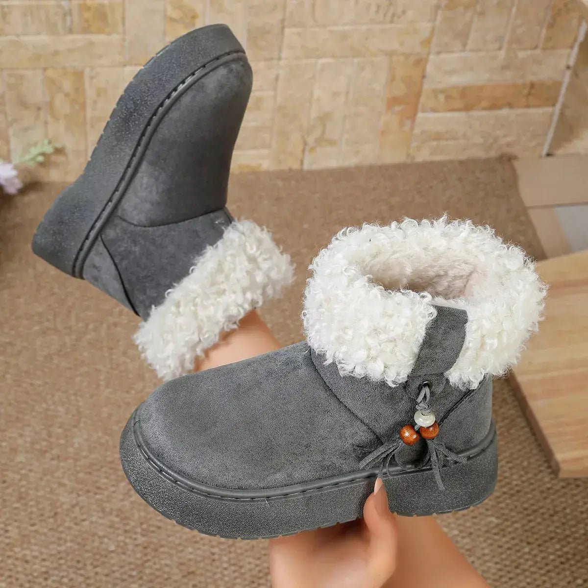 Round Toe Faux Fur Lined Boots - Bitsy Gypsy Boutique