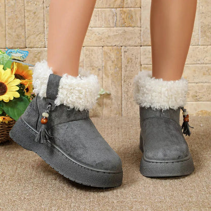 Round Toe Faux Fur Lined Boots - Bitsy Gypsy Boutique