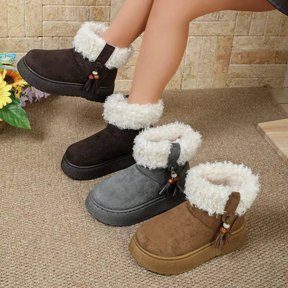 Round Toe Faux Fur Lined Boots - Bitsy Gypsy Boutique