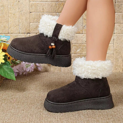 Round Toe Faux Fur Lined Boots - Bitsy Gypsy Boutique