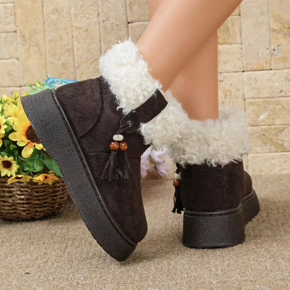 Round Toe Faux Fur Lined Boots - Bitsy Gypsy Boutique