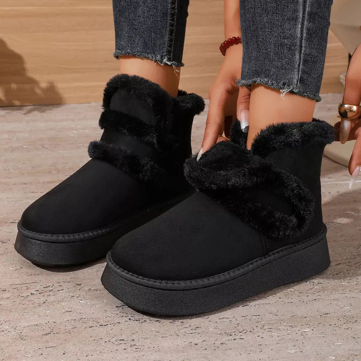Round Toe Platform Boots - Bitsy Gypsy Boutique