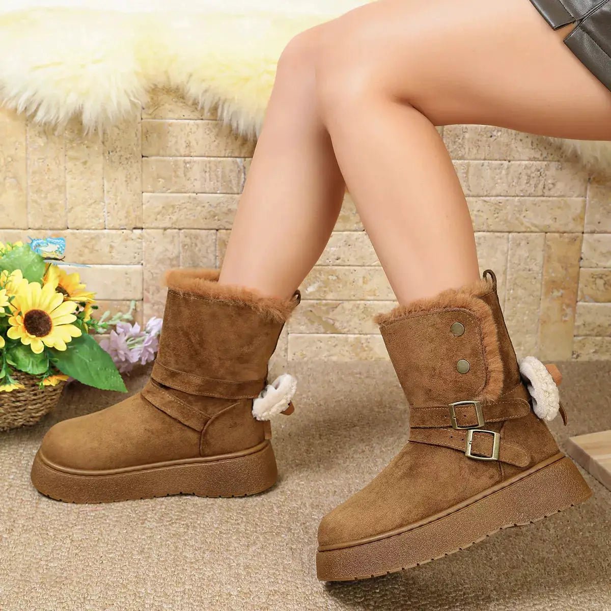 Round Toe Platform Boots - Bitsy Gypsy Boutique