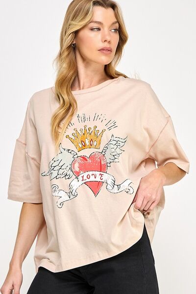 SAGE+FIG Love - Inpired Graphic Oversized T-Shirt - Bitsy Gypsy Boutique