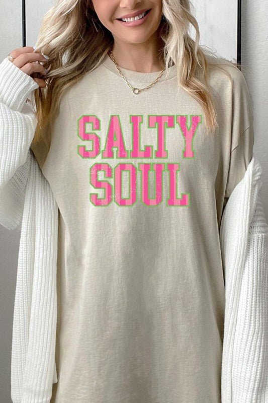 Salty Soul Graphic Heavy Cotton Tee - Bitsy Gypsy Boutique