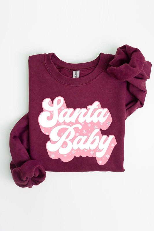 Santa Baby Graphic Fleece Sweatshirts - Bitsy Gypsy Boutique