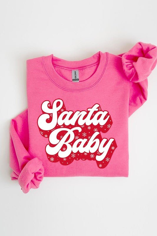 Santa Baby Graphic Fleece Sweatshirts - Bitsy Gypsy Boutique