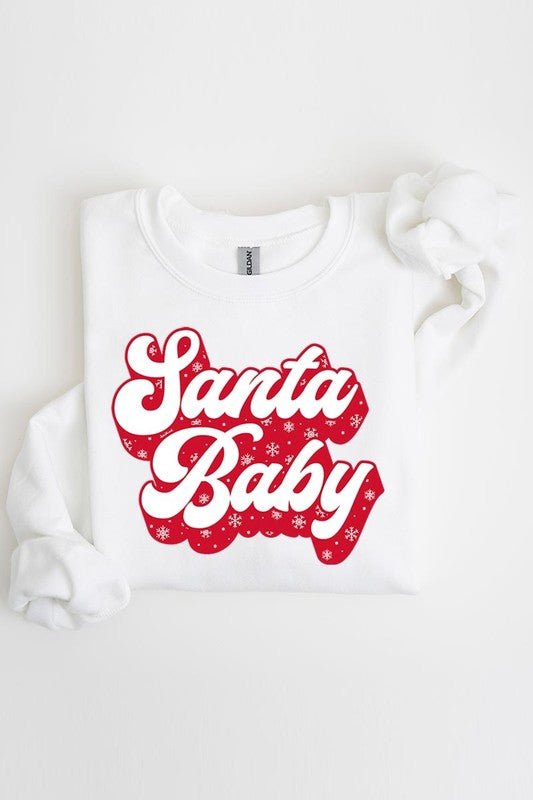 Santa Baby Graphic Fleece Sweatshirts - Bitsy Gypsy Boutique