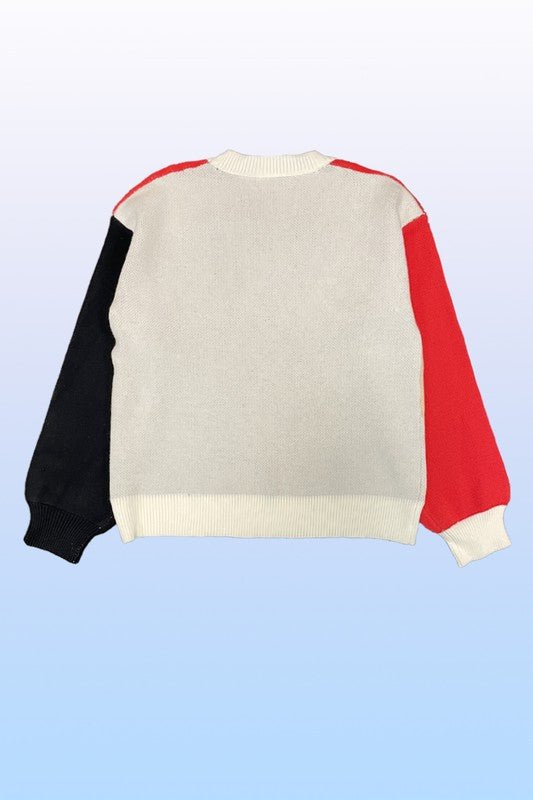 Santa face knit holiday sweater - Bitsy Gypsy Boutique