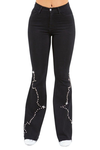 Santa Fe Bell Bottom Jean in Black - Bitsy Gypsy Boutique