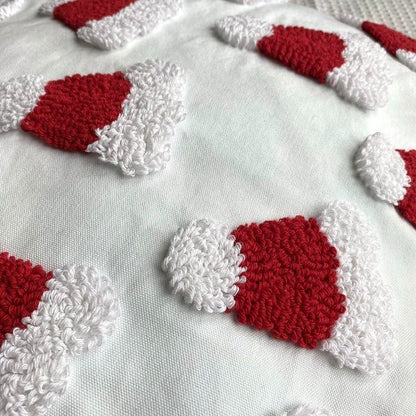 Santa Hat Throw Pillow Cover, 20x20 Tufted Design - Bitsy Gypsy Boutique