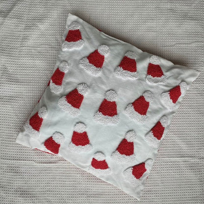 Santa Hat Throw Pillow Cover, 20x20 Tufted Design - Bitsy Gypsy Boutique