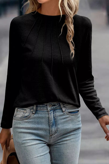 Seam Detail Raglan Long Sleeve Top - Bitsy Gypsy Boutique