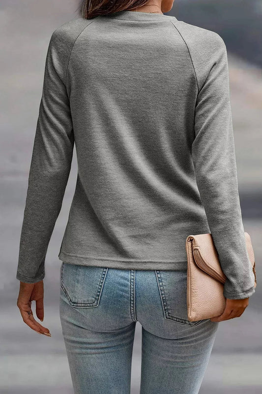 Seam Detail Raglan Long Sleeve Top - Bitsy Gypsy Boutique