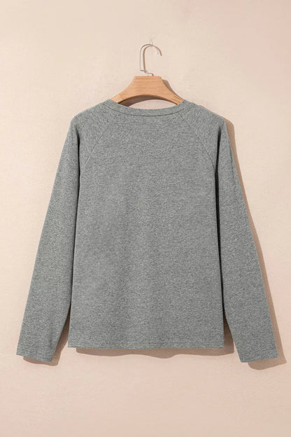 Seam Detail Raglan Long Sleeve Top - Bitsy Gypsy Boutique