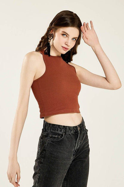 Seamless High Neck Racerback Crop Top - Bitsy Gypsy Boutique