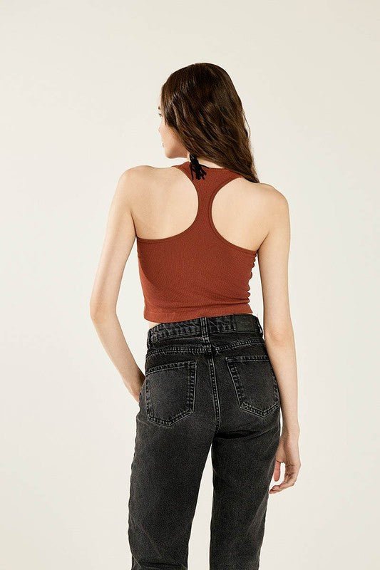 Seamless High Neck Racerback Crop Top - Bitsy Gypsy Boutique