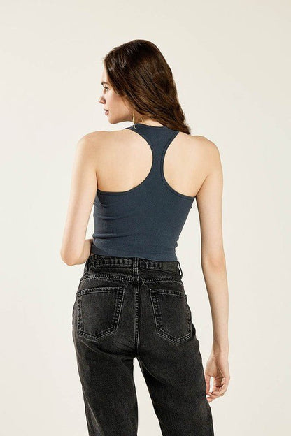 Seamless High Neck Racerback Crop Top - Bitsy Gypsy Boutique