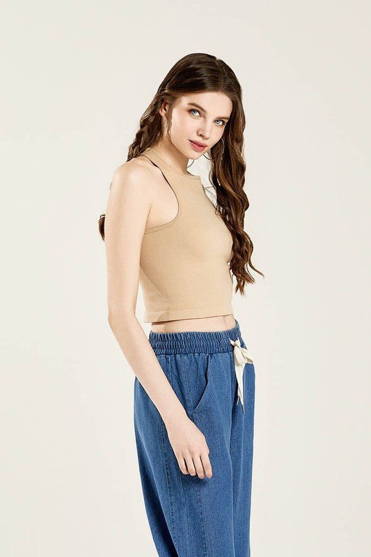 Seamless High Neck Racerback Crop Top - Bitsy Gypsy Boutique