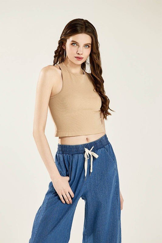 Seamless High Neck Racerback Crop Top - Bitsy Gypsy Boutique