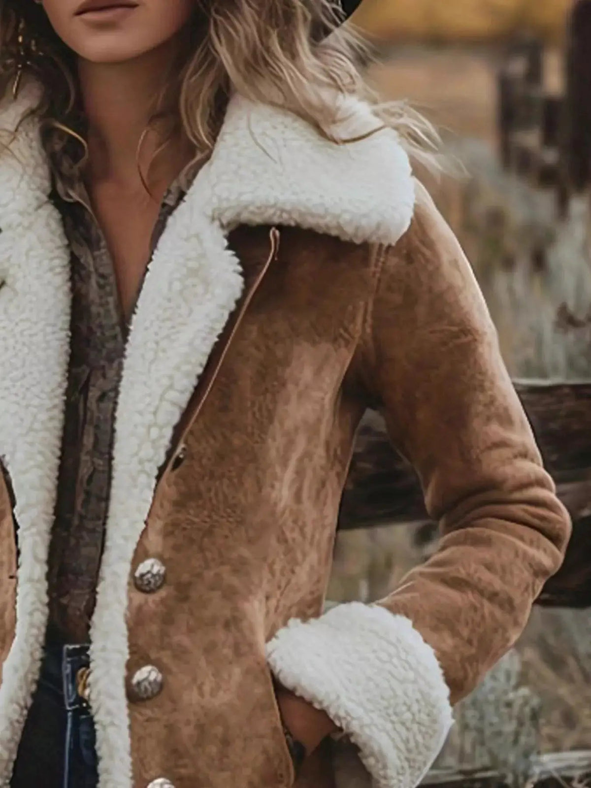 Sherpa-Lined Button Up Jacket - Bitsy Gypsy Boutique
