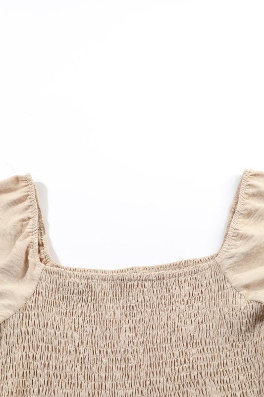 Short Bubble Sleeve Smocked Wide Leg Jumpsuit - Bitsy Gypsy Boutique