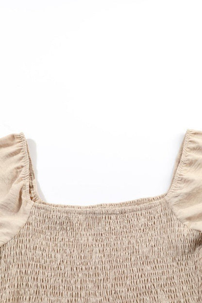 Short Bubble Sleeve Smocked Wide Leg Jumpsuit - Bitsy Gypsy Boutique