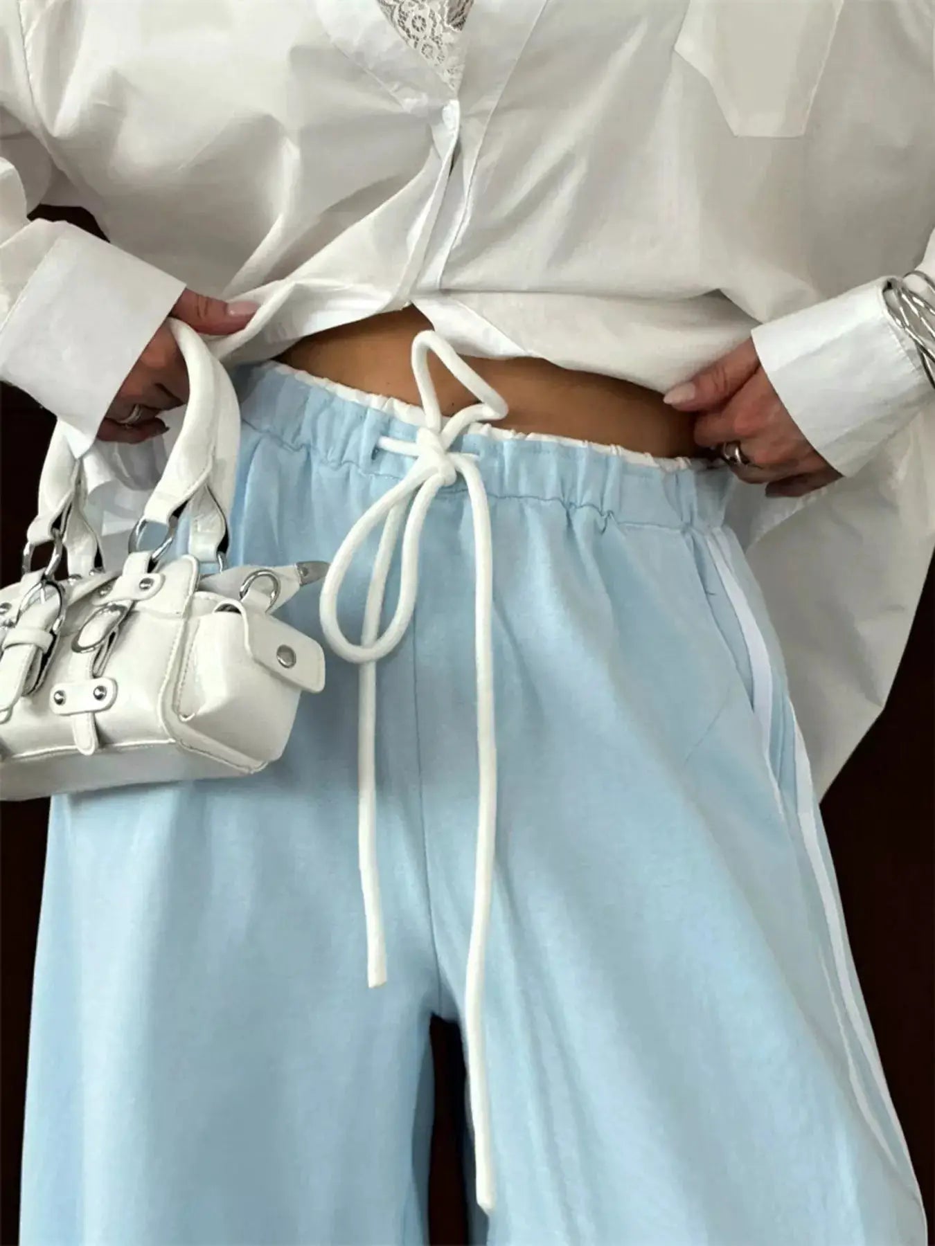 Side Stripes High-Waisted Wide-Leg Sweatpants - Bitsy Gypsy Boutique
