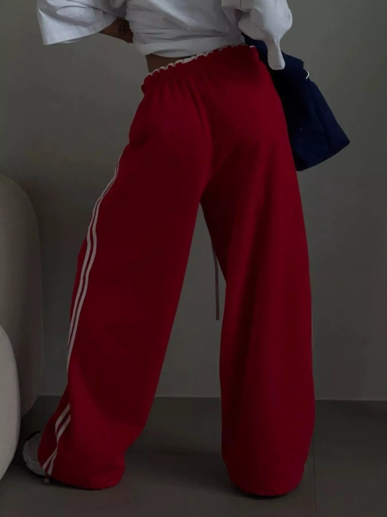 Side Stripes High-Waisted Wide-Leg Sweatpants - Bitsy Gypsy Boutique
