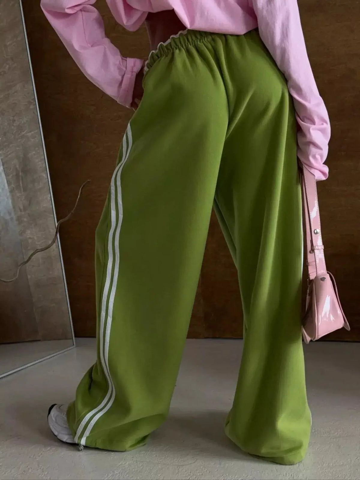 Side Stripes High-Waisted Wide-Leg Sweatpants - Bitsy Gypsy Boutique