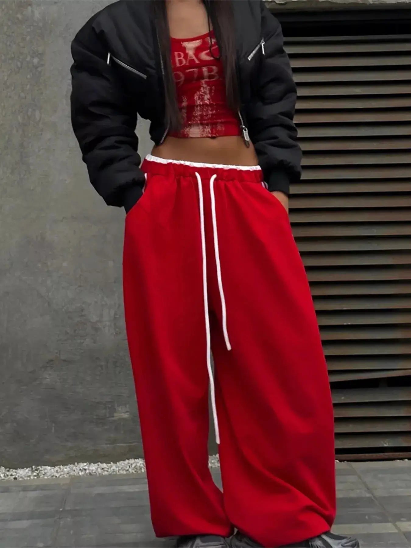Side Stripes High-Waisted Wide-Leg Sweatpants - Bitsy Gypsy Boutique