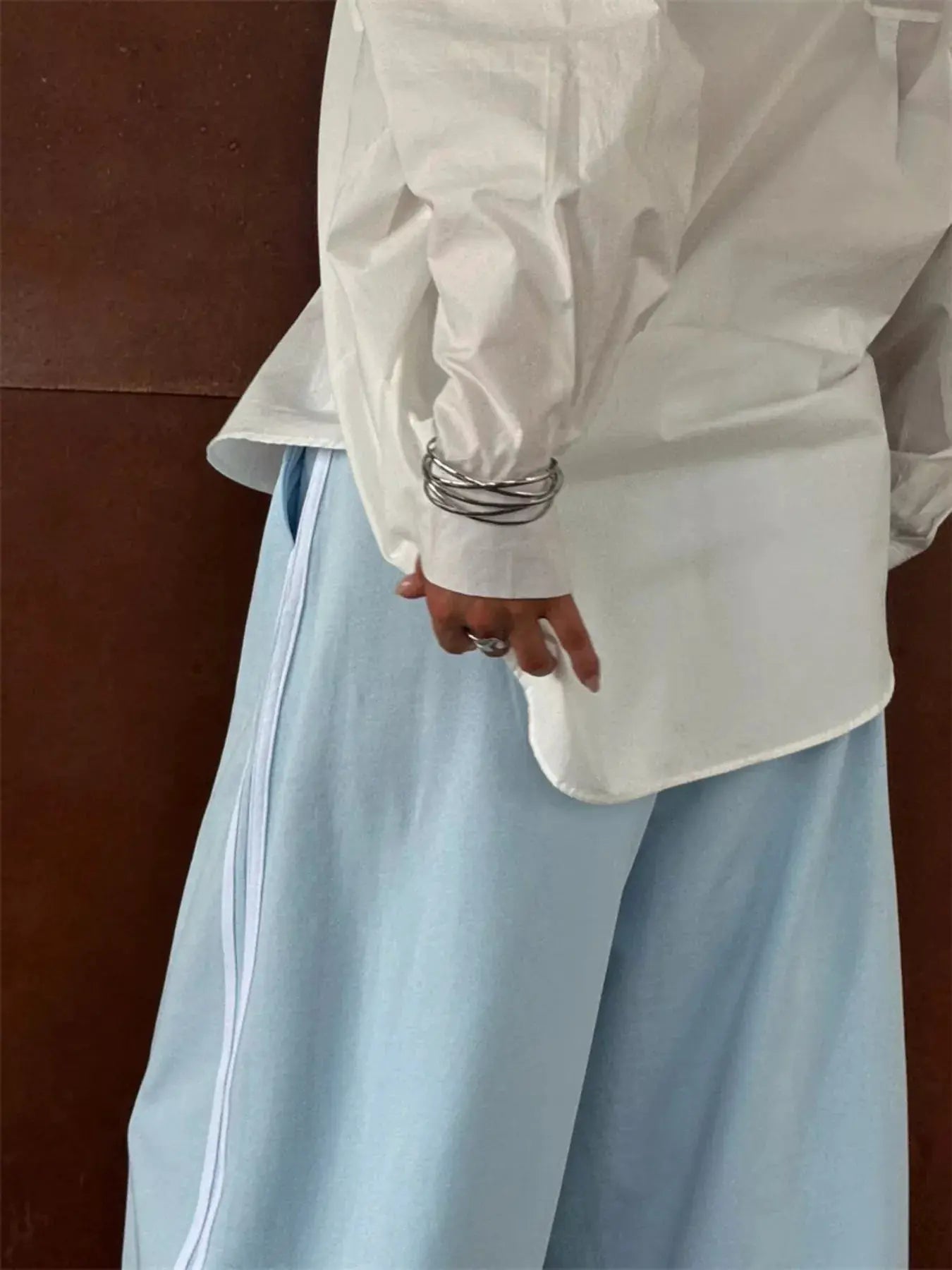 Side Stripes High-Waisted Wide-Leg Sweatpants - Bitsy Gypsy Boutique