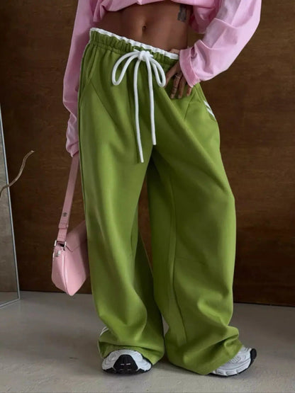 Side Stripes High-Waisted Wide-Leg Sweatpants - Bitsy Gypsy Boutique