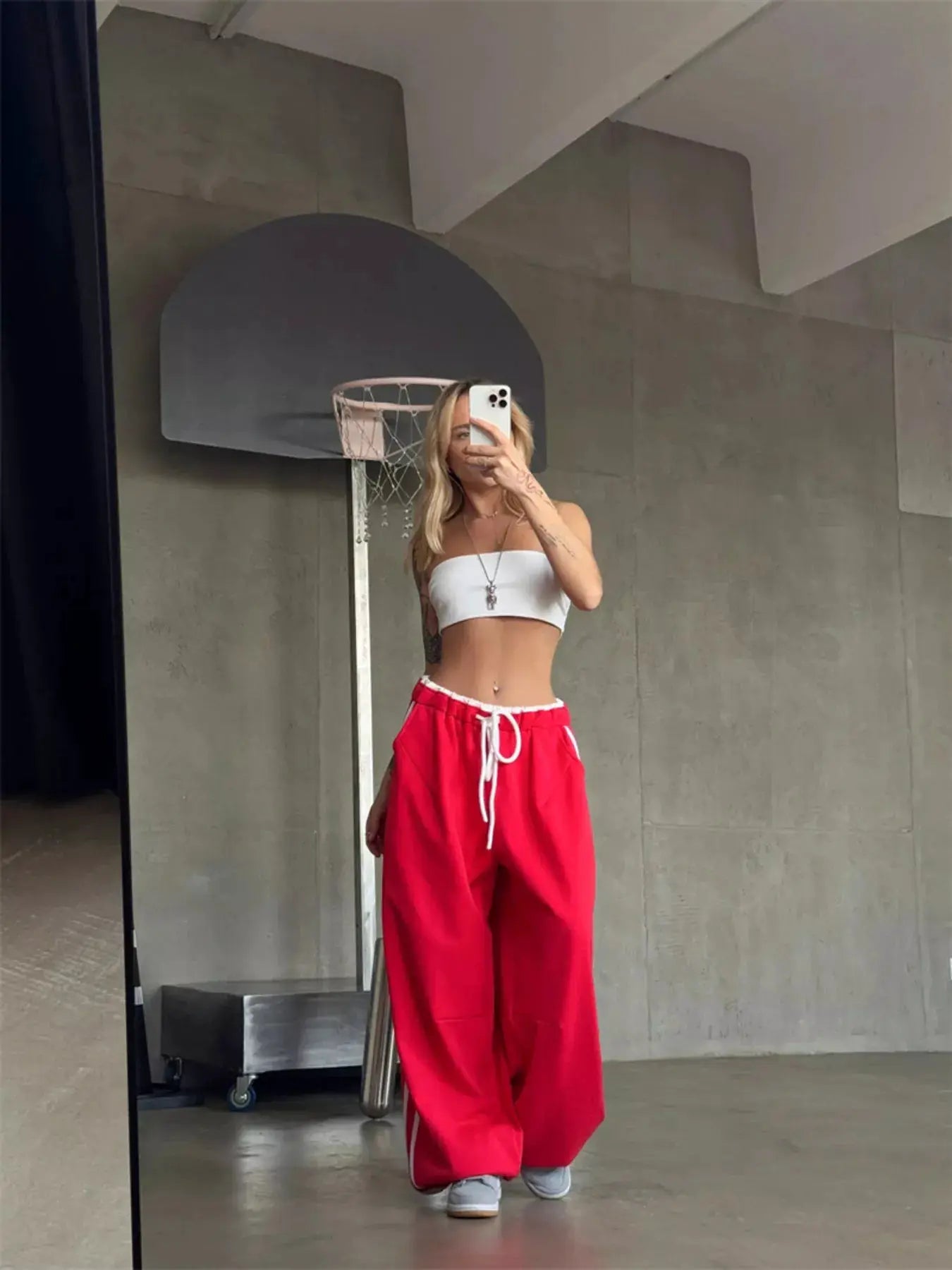 Side Stripes High-Waisted Wide-Leg Sweatpants - Bitsy Gypsy Boutique