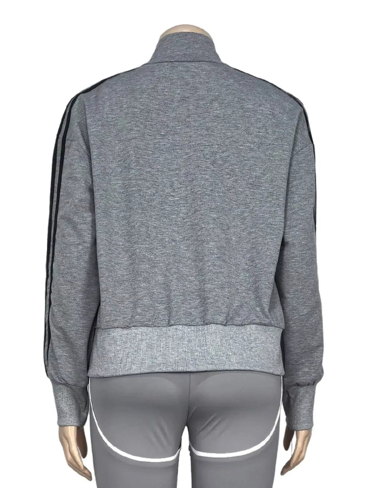 Side Stripes Zip-Up Sweatshirt - Bitsy Gypsy Boutique